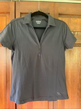 OGIO Women's Black Short-Sleeve Button-Down Polo